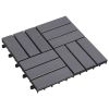 Decking Tiles 10 pcs Gray Wash 11.8"x11.8" Solid Acacia Wood