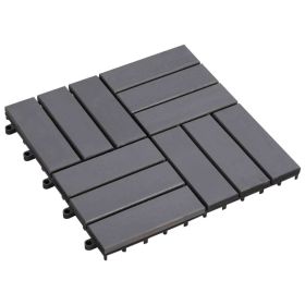 Decking Tiles 10 pcs Gray Wash 11.8"x11.8" Solid Acacia Wood