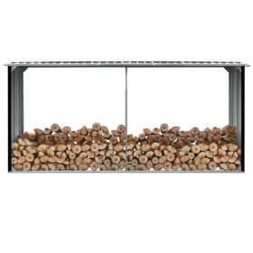 Garden Log Storage Shed Galvanized Steel 129.9"x36.2"x60.2" Anthracite