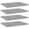 Bookshelf Boards 4 pcs Concrete Gray 15.7"x11.8"x0.6" Engineered Wood