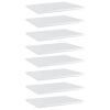 Bookshelf Boards 8 pcs High Gloss White 15.7"x11.8"x0.6" Engineered Wood