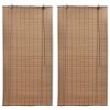 Bamboo Roller Blinds 2 pcs Brown 47.2" x 86.8"