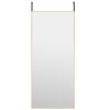 Door Mirror Gold 15.7"x39.4" Glass and Aluminum