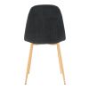 Deep Grey Modern Fabric Chairs with wood-transfer Metal Leg set of 4