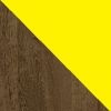 Manhattan Comfort Bradley Floating Corner Desk with Keyboard Shelf in Rustic Brown and Yellow