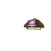 Manhattan Comfort Bradley Floating Corner Desk with Keyboard Shelf in Rustic Brown and Yellow