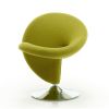 Manhattan Comfort Curl Green and Polished Chrome Wool Blend Swivel Accent Chair