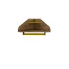 Manhattan Comfort Bradley Floating Corner Desk with Keyboard Shelf in Rustic Brown and Yellow