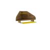 Manhattan Comfort Bradley Floating Corner Desk with Keyboard Shelf in Rustic Brown and Yellow