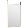 Door Mirror Gold 19.7"x31.5" Glass and Aluminum