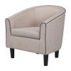 JST Accent Chair with Ottoman, Modern Accent Arm Chair with Footrest, Suit for Living Room Bedroom Small Spaces Apartment Office (Fabric Beige)