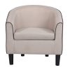 JST Accent Chair with Ottoman, Modern Accent Arm Chair with Footrest, Suit for Living Room Bedroom Small Spaces Apartment Office (Fabric Beige)