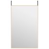 Door Mirror Gold 19.7"x31.5" Glass and Aluminum