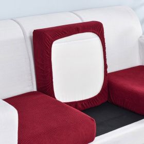 Pure color stretch all-inclusive sofa cover (Option: Wine Red-Big M)
