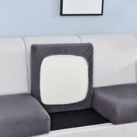 Pure color stretch all-inclusive sofa cover (Option: Dark Grey-Big L)