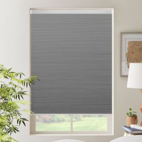 WELLSOURCE Cordless Cellular Shades without Drilling Honeycomb Blinds Blackout for Windows Bed Room, Office Easy to Install Custom Size (Color: gray)
