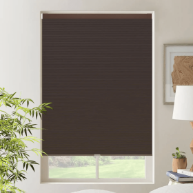 WELLSOURCE Cordless Cellular Shades without Drilling Honeycomb Blinds Blackout for Windows Bed Room, Office Easy to Install Custom Size (Color: brown)