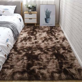 Soft Fluffy Area Rug for Bedroom and Living Room (Color: Tie Dye Coffee)