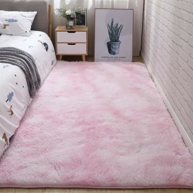 Soft Fluffy Area Rug for Bedroom and Living Room (Color: Tie Dye Light Pink)